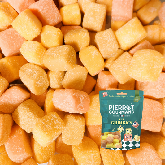 Cubicks pêche & abricot PIERROT GOURMAND 🇫🇷 (100g)