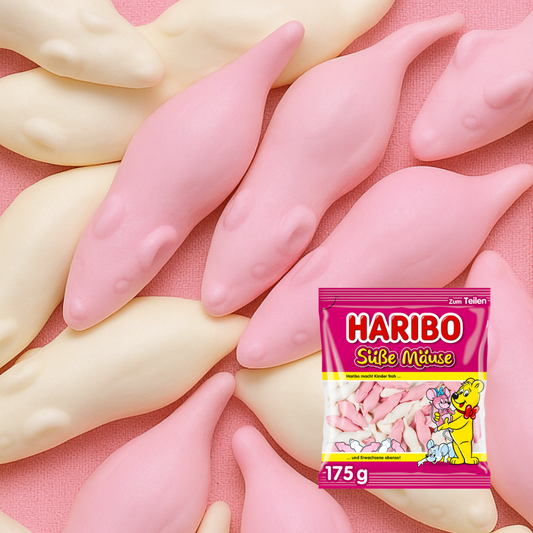 Souris mousseuses framboise / citron HARIBO (175g)