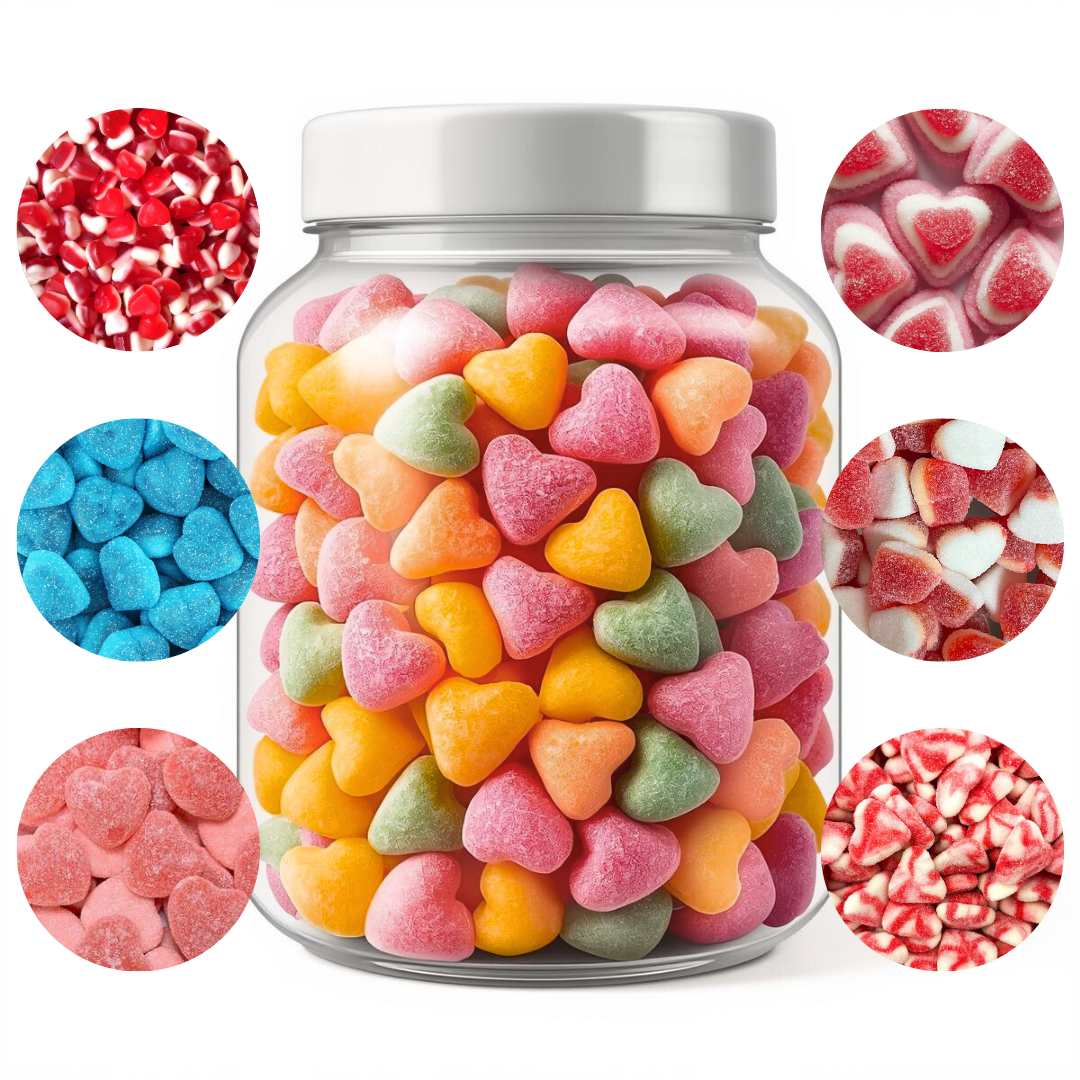 Bonbonnière de coeurs (600g de bonbons)