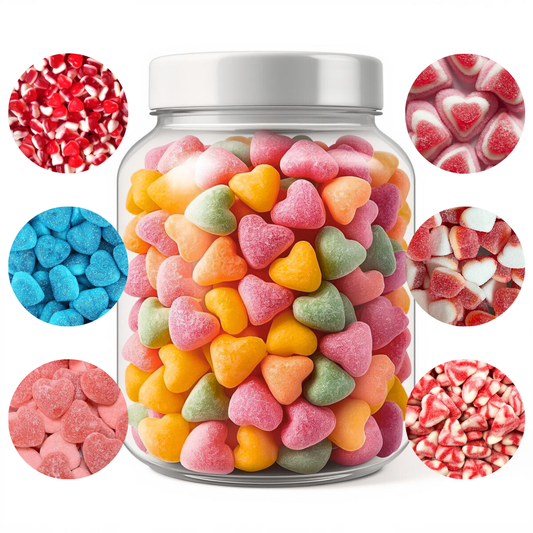 Bonbonnière de coeurs (600g de bonbons)